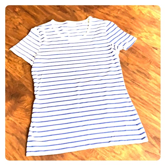 Blue and White Striped T-Shirt - Picture 1 of 3